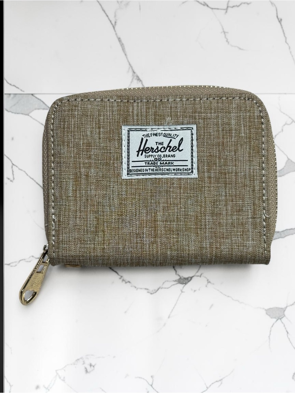 Herschel Supply Co. Zip Around Wallet Olive Beige Card Holder Coin Purse